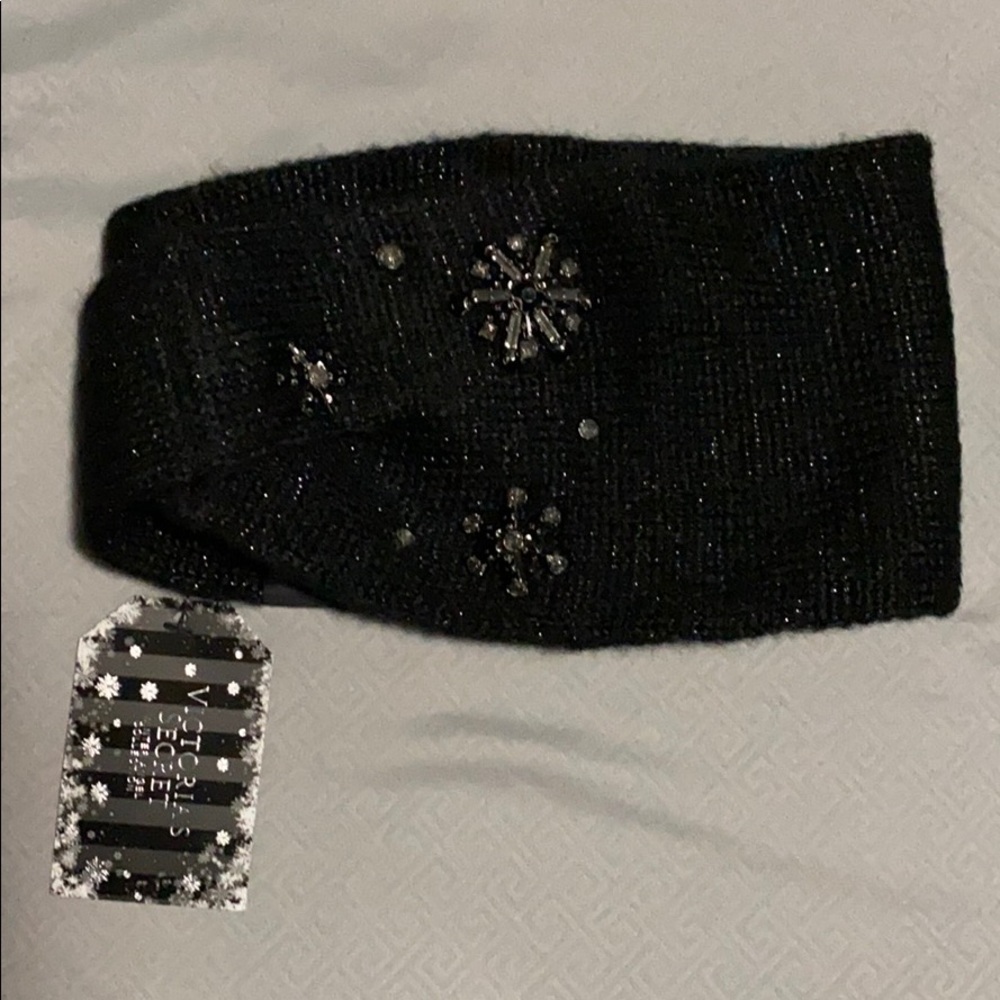 NEW Victoria Secret Black Sparkle Winter Headband